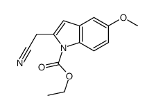ethyl 2-(cyanomethyl)-5-methoxyindole-1-carboxylate结构式