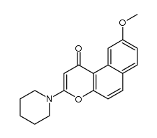 9-methoxy-3-piperidin-1-yl-benzo[f]chromen-1-one结构式