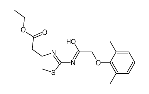ethyl 2-[2-[[2-(2,6-dimethylphenoxy)acetyl]amino]-1,3-thiazol-4-yl]acetate结构式