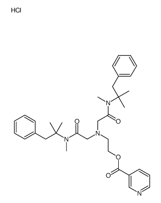 2-[bis[2-[methyl-(2-methyl-1-phenylpropan-2-yl)amino]-2-oxoethyl]amino]ethyl pyridine-3-carboxylate,hydrochloride Structure