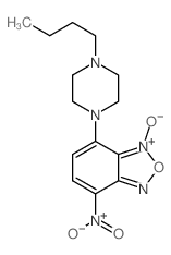 2-(4-butylpiperazin-1-yl)-5-nitro-9-oxido-8-oxa-7-aza-9-azoniabicyclo[4.3.0]nona-2,4,6,9-tetraene结构式