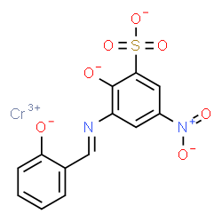 [2-hydroxy-3-[[(2-hydroxyphenyl)methylene]amino]-5-nitrobenzene-1-sulphonato(3-)-N3,O2,O3]chromium structure