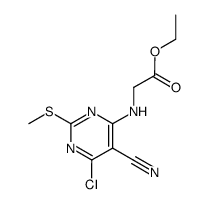 6-chloro-4-(ethoxycarbonylmethylamino)-2-methylthiopyrimidine-5-carbonitrile结构式