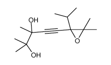 5-(3,3-Dimethyl-2-isopropyloxiranyl)-2,3-dimethyl-4-pentyne-2,3-diol结构式