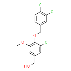 3-CHLORO-4-[(3,4-DICHLOROPHENYL)METHOXY]-5-METHOXY-BENZENEMETHANOL结构式