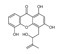 1,3,5-trihydroxy-4-(2-hydroxy-3-methylbut-3-enyl)xanthen-9-one结构式