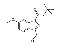3-(bromomethyl)-6-methoxy-t-butyl-3-formyl-6-methoxy-1-H-indazole 1-H-indazole-1-carboxylate Structure