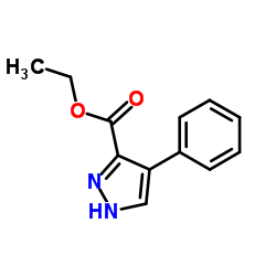 4-苯基-1H-吡唑-3-羧酸乙酯结构式