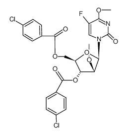 2(1H)-Pyrimidinone,1-[3,5-bis-O-(4-chlorobenzoyl)-2-O-methyl-b-D-arabinofuranosyl]-5-fluoro-4-methoxy- Structure