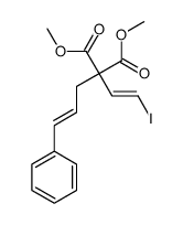 dimethyl 2-(2-iodoethenyl)-2-(3-phenylprop-2-enyl)propanedioate Structure