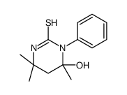 6-hydroxy-4,4,6-trimethyl-1-phenyl-1,3-diazinane-2-thione结构式