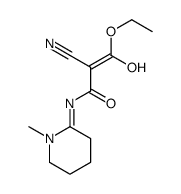 (E)-2-cyano-3-ethoxy-3-hydroxy-N-(1-methylpiperidin-2-ylidene)prop-2-enamide结构式