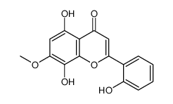 5,8-dihydroxy-2-(2-hydroxyphenyl)-7-methoxychromen-4-one结构式