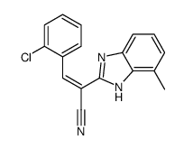 (E)-3-(2-chlorophenyl)-2-(4-methyl-1H-benzimidazol-2-yl)prop-2-enenitrile结构式