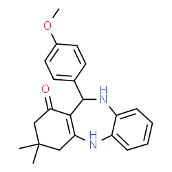 11-(4-Methoxyphenyl)-3,3-dimethyl-2,3,4,5,10,11-hexahydro-1H-dibenzo[b,e][1,4]diazepin-1-one结构式