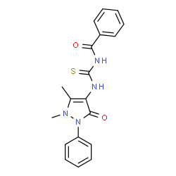 N-benzoyl-N'-(1,5-dimethyl-3-oxo-2-phenyl-2,3-dihydro-1H-pyrazol-4-yl)thiourea结构式