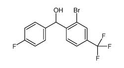 2-bromo-4'-fluoro-4-(trifluoromethyl)benzhydryl alcohol structure