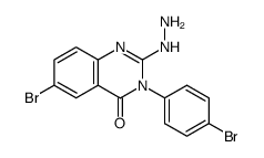 6-Brom-3-(4'-bromphenyl)-2-hydrazino-4(3H)-chinazolinon结构式