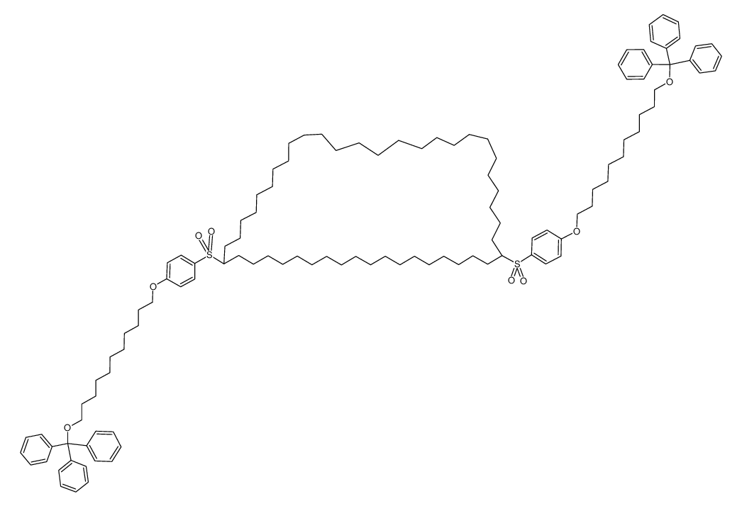 1,20-Bis(4-(11-(triphenylmethoxy)undecyloxy)phenylsulfonyl)-cyclohexatetracontan结构式