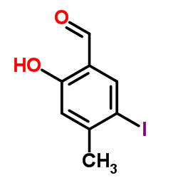 2-HYDROXY-5-IODO-4-METHYL-BENZALDEHYDE结构式