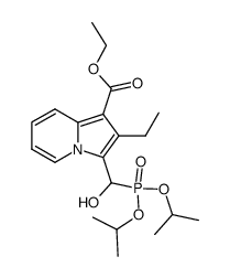 3-((Diisopropoxyphosphinyl)hydroxymethyl)-2-ethyl-1-indolizincarbonsaeure-ethylester结构式