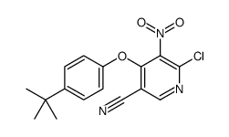 4-(4-tert-butylphenoxy)-6-chloro-5-nitropyridine-3-carbonitrile结构式