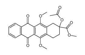 9-carboxymethyl-9-hydroxy-7,10-dihydro-6,11-dimethoxy-5,12-naphthacienedione acetate结构式