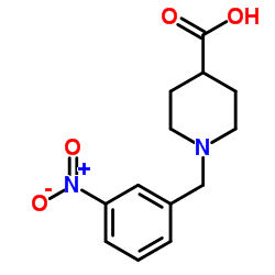 1-(3-Nitrobenzyl)-4-piperidinecarboxylic acid结构式