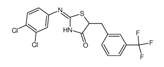 2-(3,4-dichlorophenylimino)-5-(3-(trifluoromethyl)benzyl)thiazolidin-4-one Structure