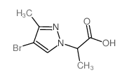2-(4-溴-3-甲基-1H-吡唑-1-基)丙酸结构式