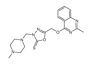 3-[(4-methylpiperazin-1-yl)methyl]-5-[(2-methylquinazolin-4-yl)oxymethyl]-1,3,4-oxadiazole-2-thione结构式