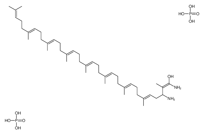 [(1E,5E,9E,13E,17E,21E,25E,29E)-1-azaniumyl-1-hydroxy-2,6,10,14,18,22,26,30,34-nonamethylpentatriaconta-1,5,9,13,17,21,25,29,33-nonaen-3-yl]azanium,dihydrogen phosphate结构式