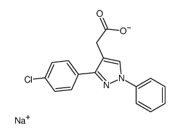 sodium,2-[3-(4-chlorophenyl)-1-phenylpyrazol-4-yl]acetate Structure