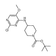 4-(2-chloro-5-methoxy-pyrimidin-4-ylamino)-piperidine-1-carboxylic acid tert-butyl ester结构式