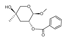 Methyl-2-O-benzoyl-3-desoxy-4-C-methyl-β-D-threo-pentopyranosid结构式