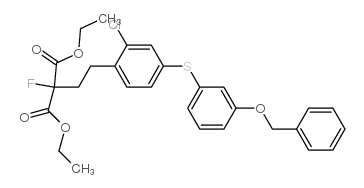 2-(2-[4-(3-BENZYLOXY-PHENYLSULFANYL)-2-CHLORO-PHENYL]-ETHYL)-2-FLUORO-MALONIC ACID DIETHYL ESTER structure