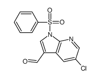 1H-PYRROLO[2,3-B]PYRIDINE-3-CARBOXALDEHYDE, 5-CHLORO-1-(PHENYLSULFONYL)- structure