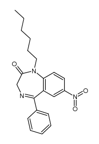 1-hexyl-7-nitro-5-phenyl-1H-benzo[e][1,4]diazepin-2(3H)-one结构式