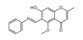 7-hydroxy-5-methoxy-2-methyl-6-[(phenylimino)methyl]-4H-chromen-4-one Structure