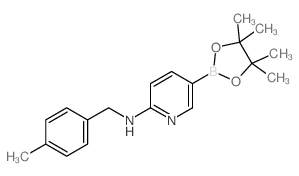 6-(4-甲基苄氨基)吡啶-3-硼酸频哪醇酯结构式