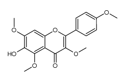 6-hydroxy-3,5,7-trimethoxy-2-(4-methoxy-phenyl)-chromen-4-one Structure