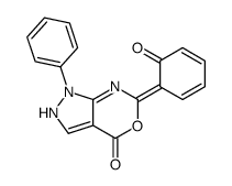 (6Z)-6-(6-oxocyclohexa-2,4-dien-1-ylidene)-1-phenyl-2H-pyrazolo[3,4-d][1,3]oxazin-4-one结构式