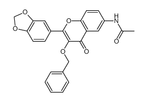 2-(benzo[1,3]dioxol-5-yl)-3-benzyloxy-6-acetamido-4H-1-benzopyran-4-one结构式