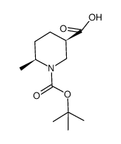 顺式-6-甲基- 哌啶-1,3-二甲酸1-叔丁酯结构式