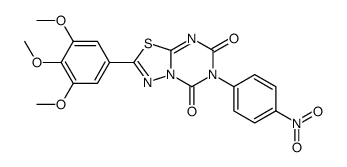 6-(4-nitrophenyl)-2-(3,4,5-trimethoxyphenyl)-[1,3,4]thiadiazolo[3,2-a][1,3,5]triazine-5,7-dione结构式