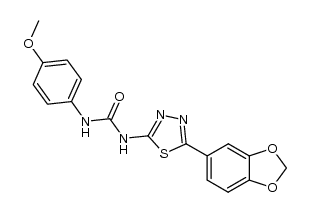 1-(5-(benzo[d][1,3]dioxol-5-yl)-1,3,4-thiadiazol-2-yl)-3-(4-methoxyphenyl)urea结构式