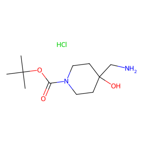 tert-butyl 4-(aminomethyl)-4-hydroxypiperidine-1-carboxylate,hydrochloride Structure