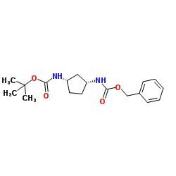 (1S,3R)-1-(Boc-aMino)-3-(Cbz-aMino)cyclopentane Structure