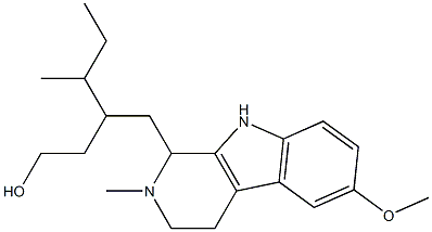 γ-sec-Butyl-2,3,4,9-tetrahydro-6-methoxy-2-methyl-1H-pyrido[3,4-b]indole-1-(1-butanol)结构式