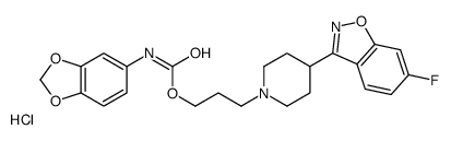 3-[4-(6-fluoro-1,2-benzoxazol-3-yl)piperidin-1-yl]propyl N-(1,3-benzodioxol-5-yl)carbamate,hydrochloride Structure